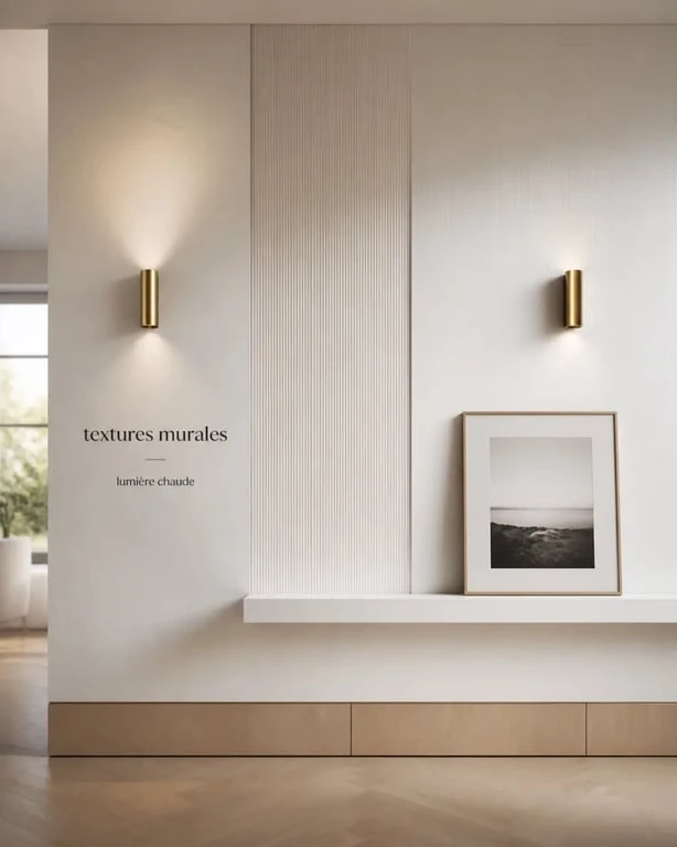 Décorer mur blanc avec textures, lumière et profondeur dans un intérieur contemporain