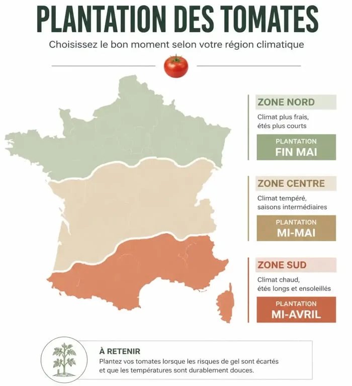 Calendrier régional pour planter les tomates en pleine terre