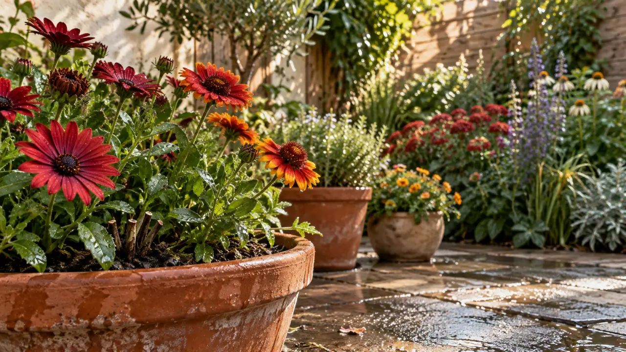 Plante qui fleurit toute l’année : jardinière en fleurs, extérieur fleuri