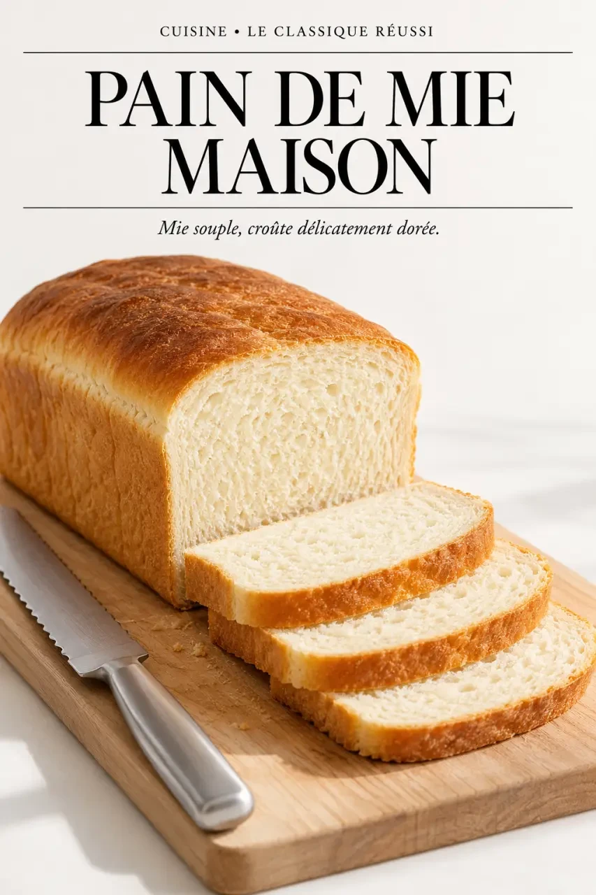 Recette pain de mie maison fraîchement tranché à mie souple