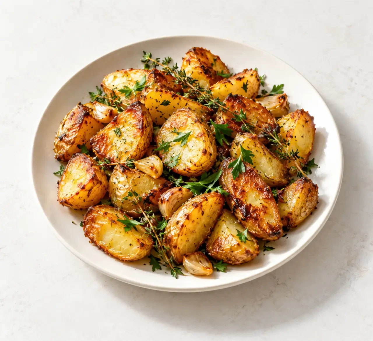 Recette pommes de terre sautées dorées au thym, à l’ail et au persil